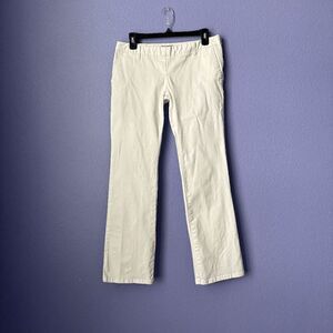 Split White Denim Low Rise Jeans Boot Cut Y2K 90s Side Zipper VNTG Size 7 Stretc